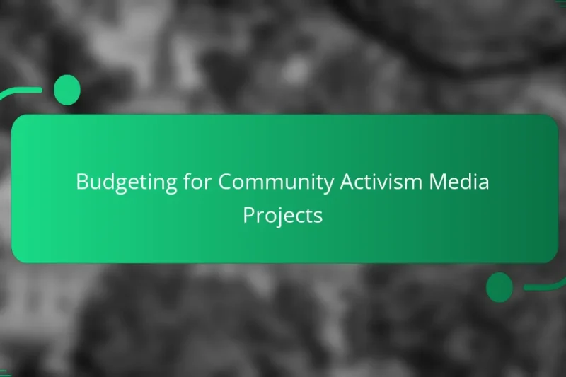 Budgeting for Community Activism Media Projects