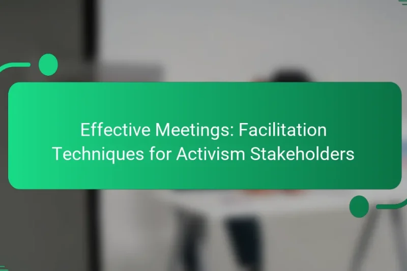 Effective Meetings: Facilitation Techniques for Activism Stakeholders