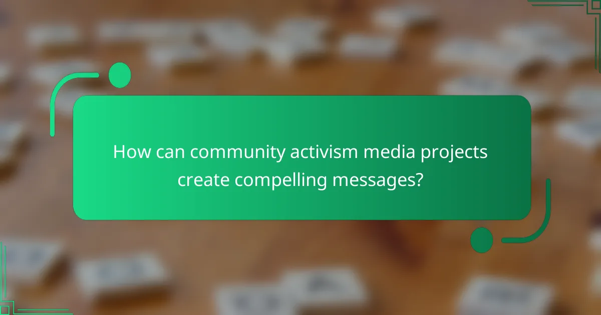 How can community activism media projects create compelling messages?