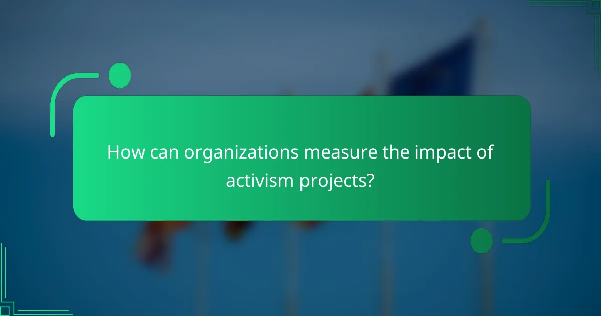 How can organizations measure the impact of activism projects?