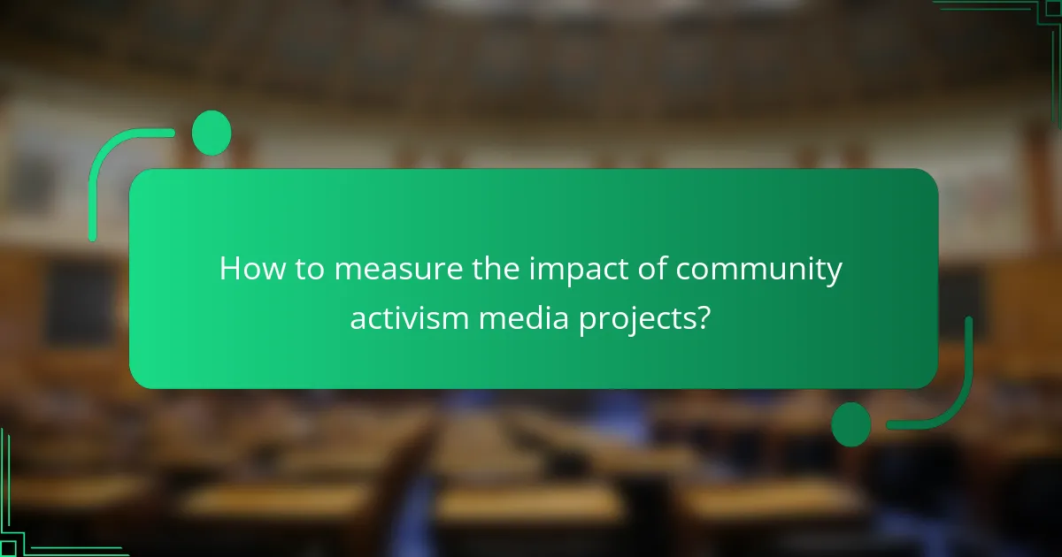 How to measure the impact of community activism media projects?