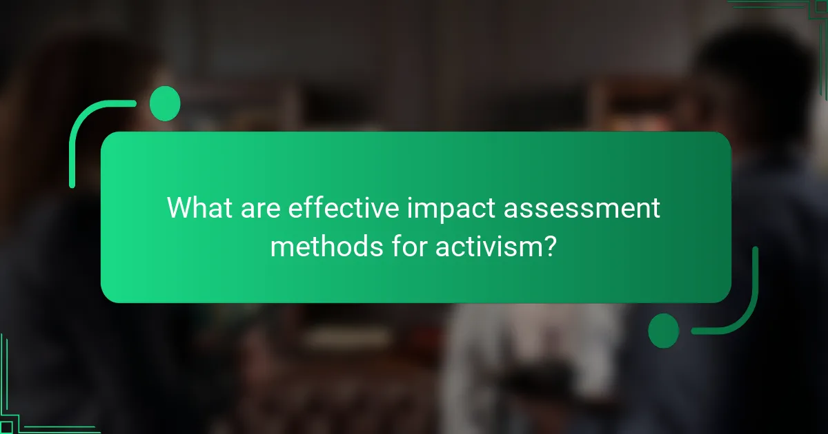 What are effective impact assessment methods for activism?