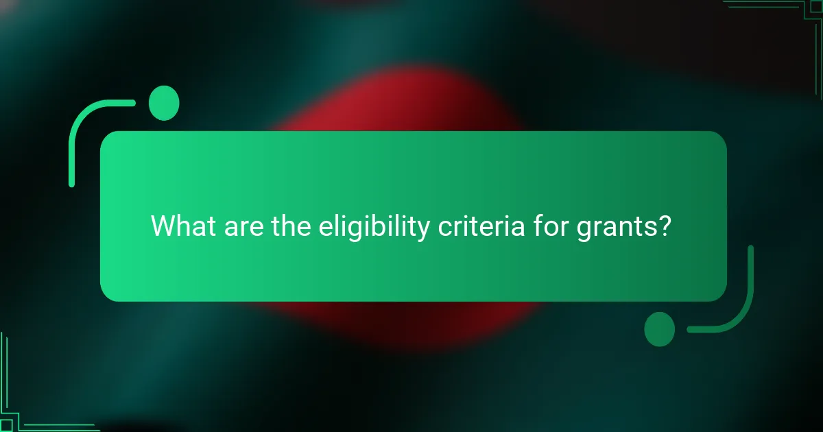 What are the eligibility criteria for grants?