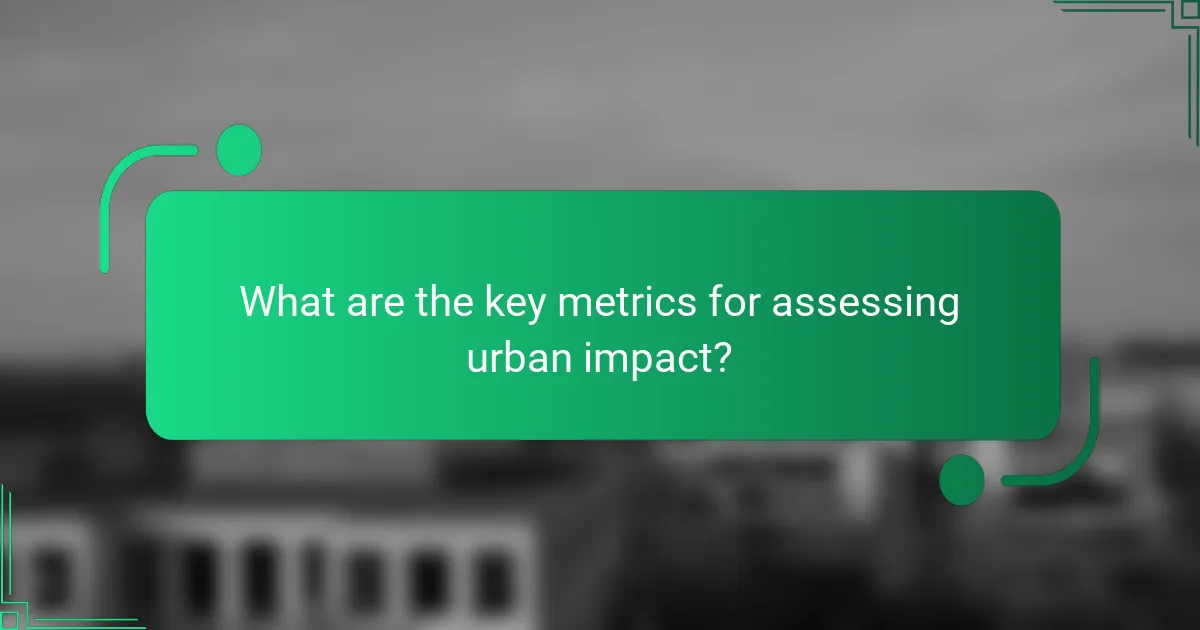 What are the key metrics for assessing urban impact?