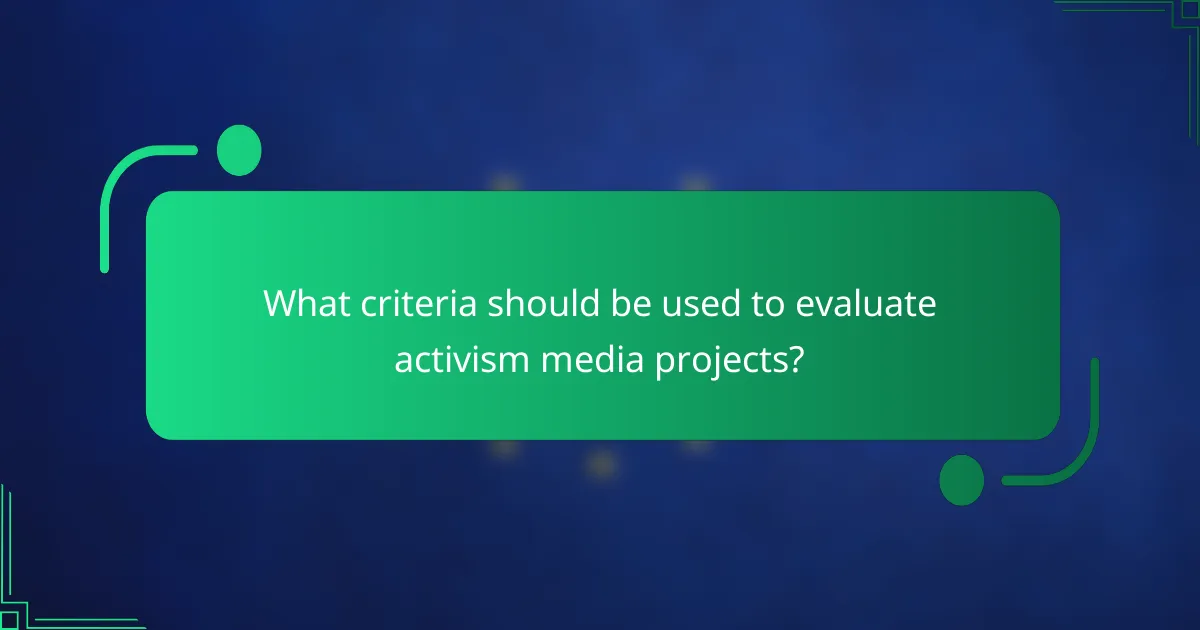 What criteria should be used to evaluate activism media projects?