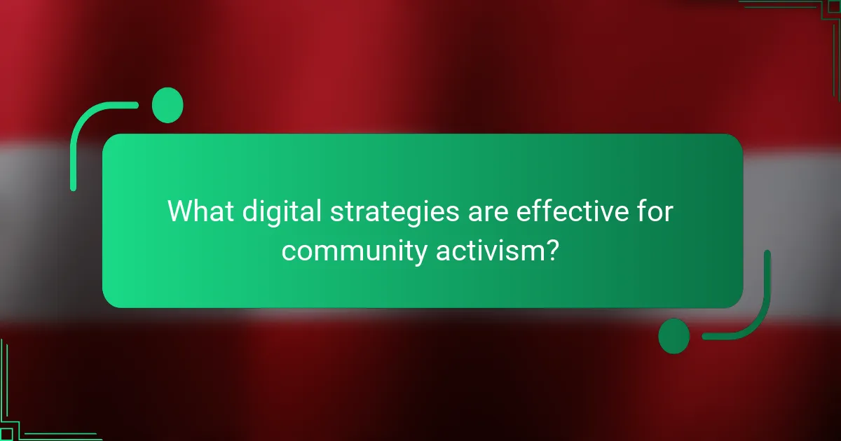 What digital strategies are effective for community activism?