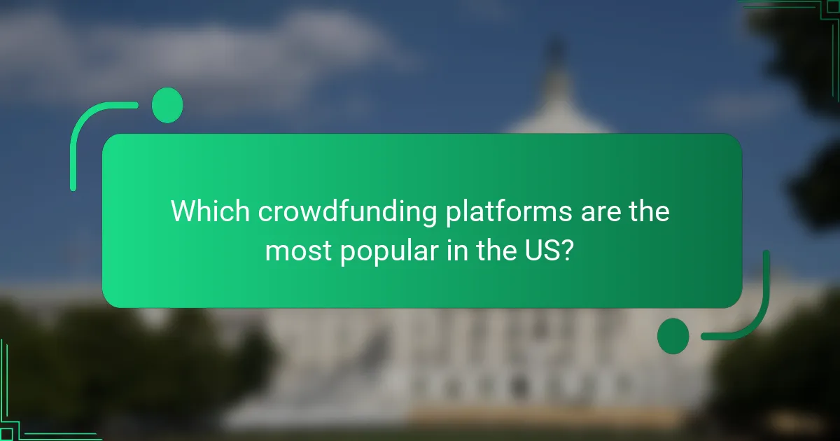 Which crowdfunding platforms are the most popular in the US?